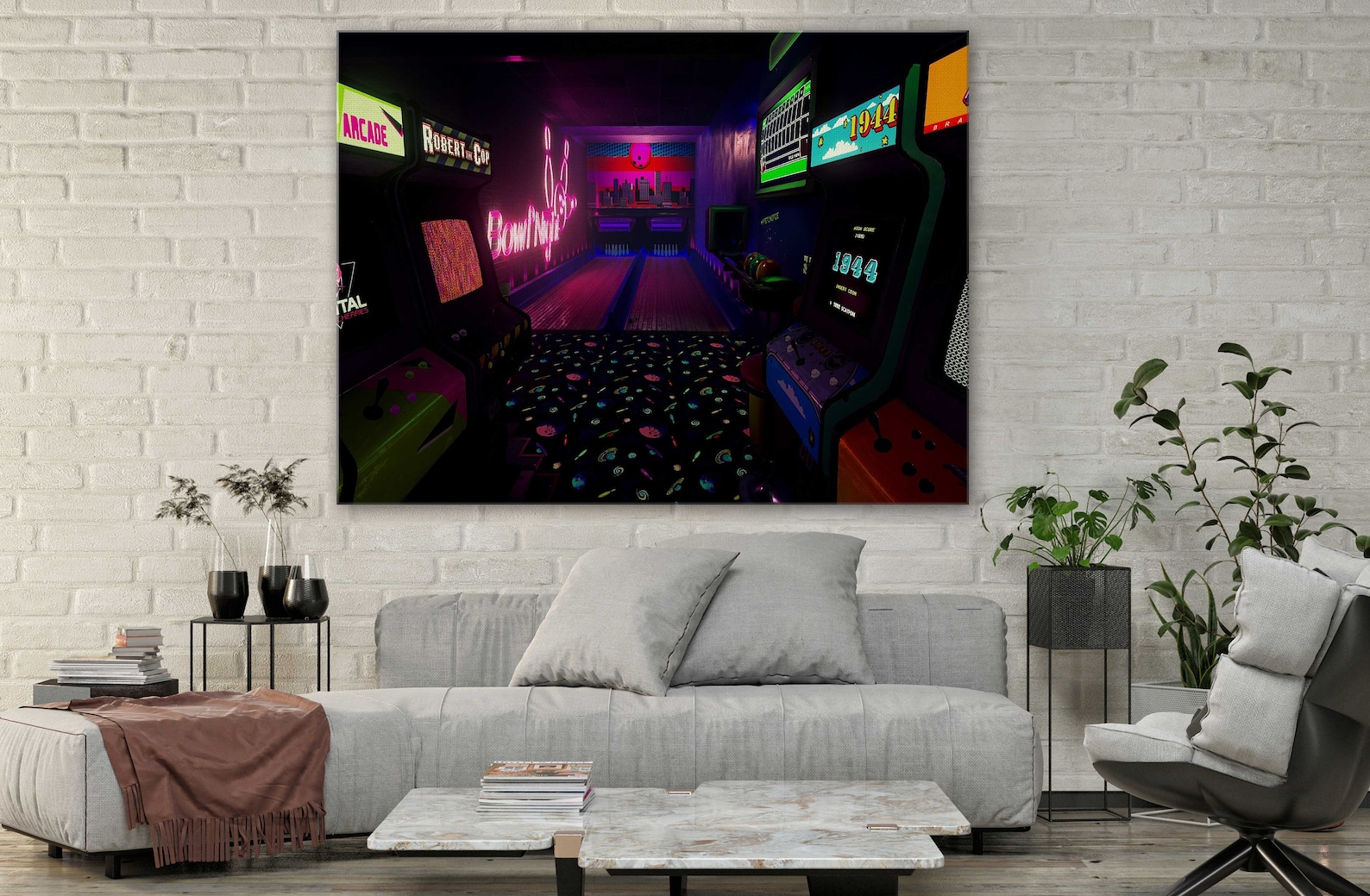 Game Room Wall Art Canvas arcade Retro Game Art Canvas Etsy