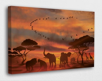 Flock madarak egész szavanna, 60x 30 Konda Art 5 Panel African Animal Painting Wall Decor Art Elephant Picture on Canvas for Living Room Landscape Sunset Print Artwork Framed and Ready to Hang 60x 30 Flock madarak egész szavanna, 60x 30 Konda Art 5 Panel African Animal Painting Wall Decor Art Elephant Picture on Canvas for Living Room Landscape Sunset Print Artwork Framed and Ready to Hang 60x 30