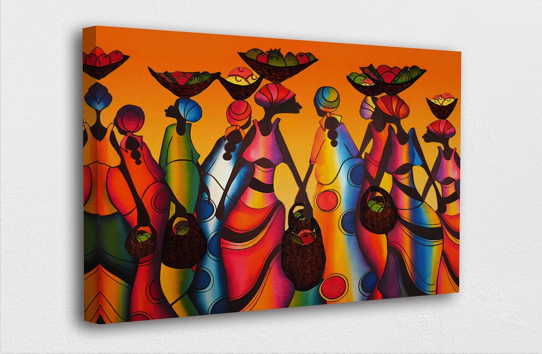African Art Canvas-african READY Art Abstract Decoration Colorful Etsy or Poster/printed CANVAS - Woman Art Picture to Hang Wall POSTER