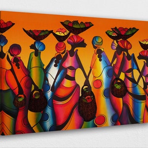 African Art Canvas-African Woman Colorful Abstract Art Poster/Printed Picture Wall Art Decoration POSTER or CANVAS READY to Hang image 1