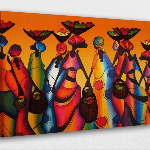 African Art Canvas-African Woman Colorful Abstract Art Poster/Printed Picture Wall Art Decoration POSTER or CANVAS READY to Hang