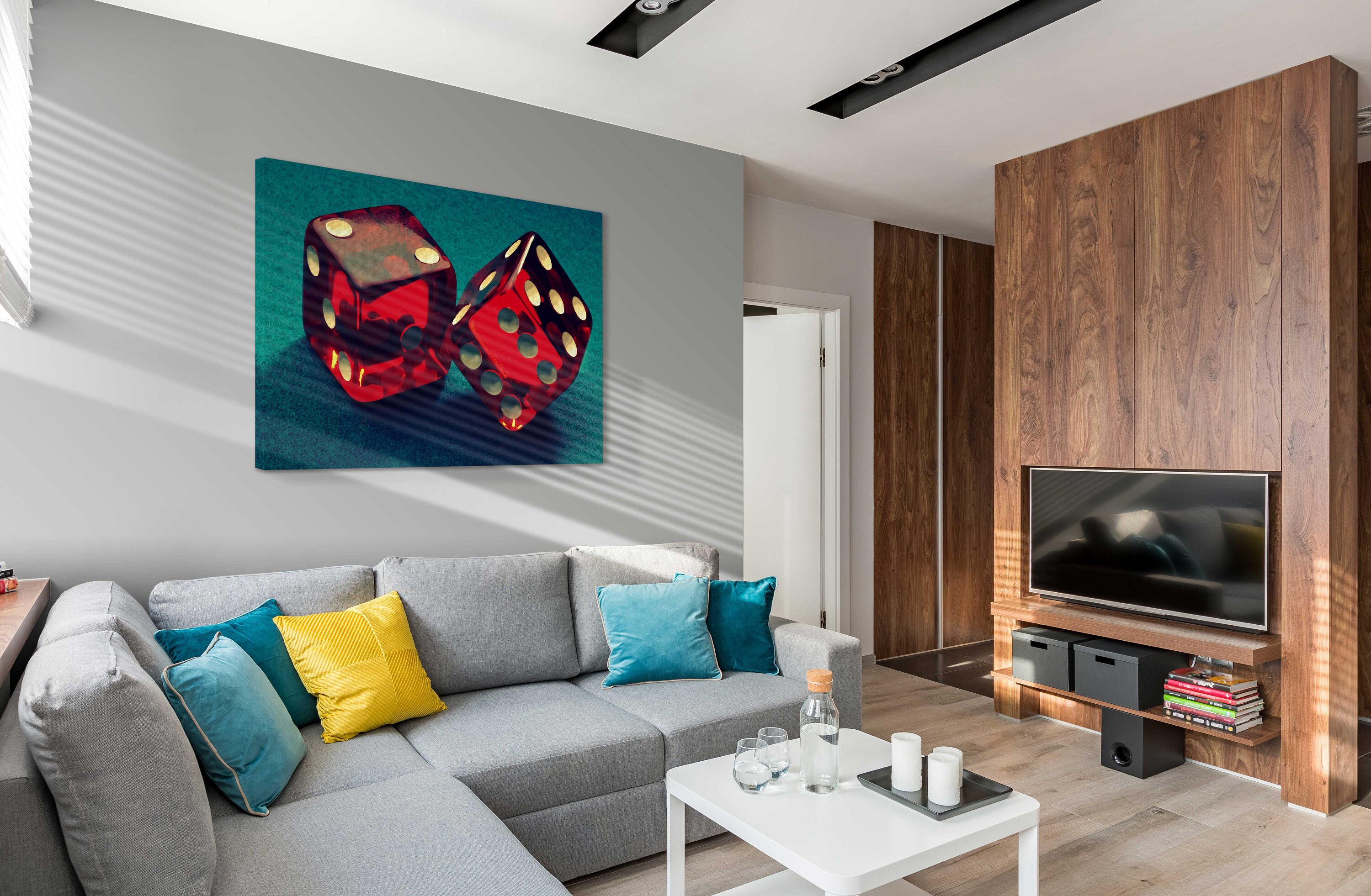 Game Room Wall Art Canvas Red Dice Game Art Canvas Etsy