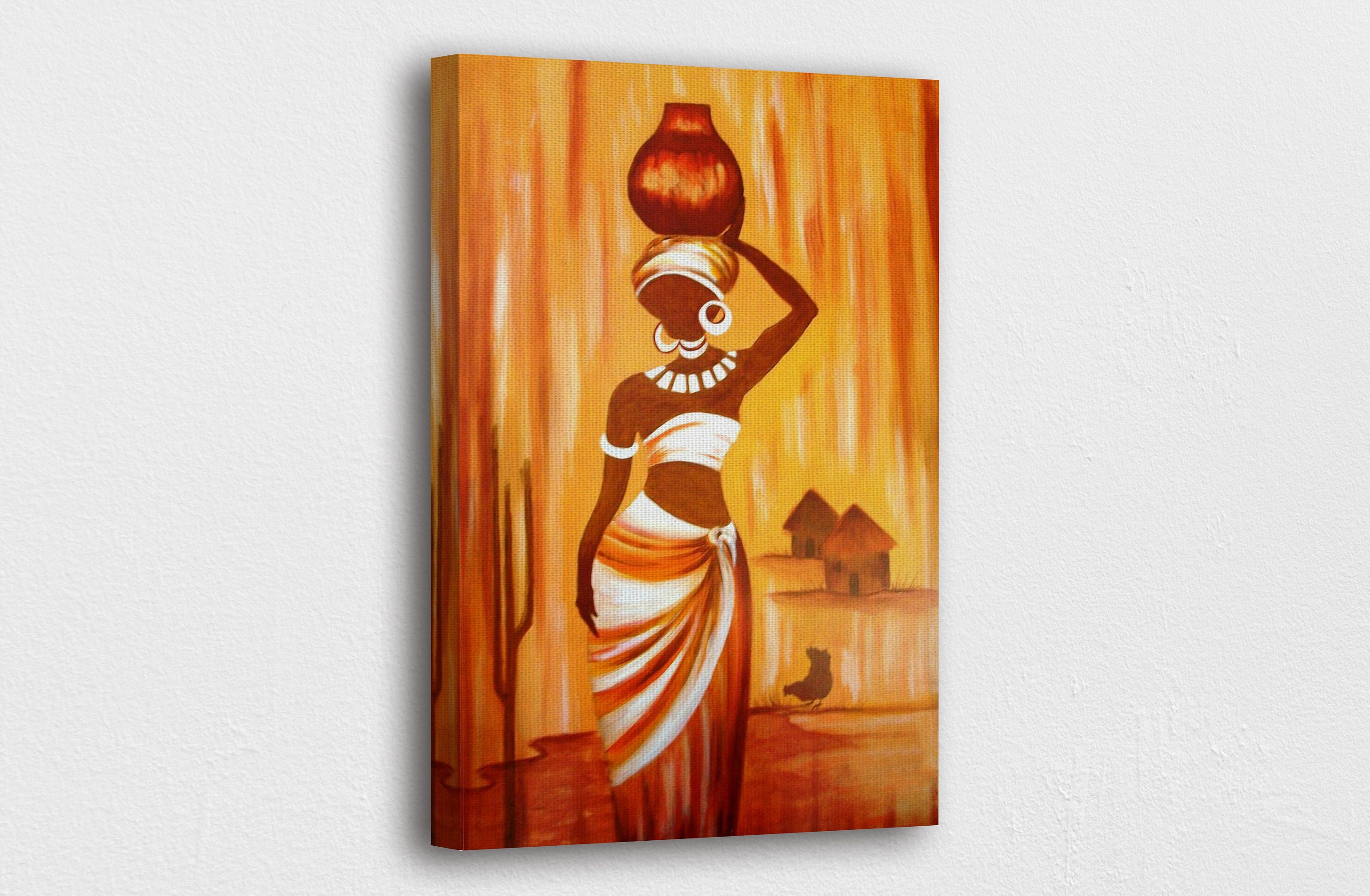 African Art Canvasafrican Woman Original Oil Painting Etsy