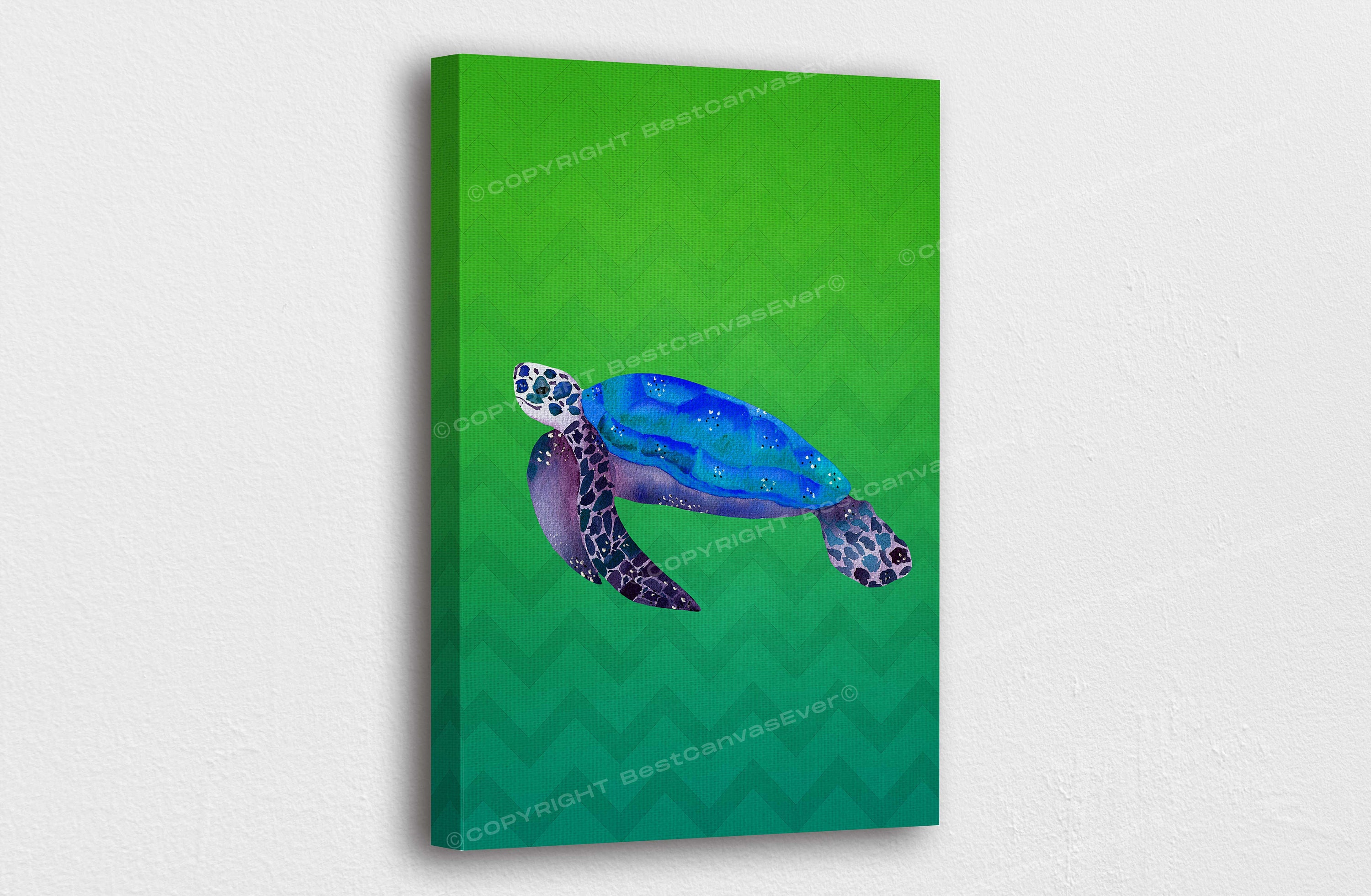 Badezimmer Kunst Leinwand Bunte Schildkröte Badezimmer Kunst | Etsy