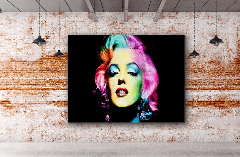 Marilyn Monroe Art Canvasmonroe Colorful Hair Art Poster Etsy