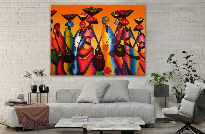 African Art Canvas-African Woman Colorful Abstract Art Poster/Printed Picture Wall Art Decoration POSTER or CANVAS READY to Hang image 3