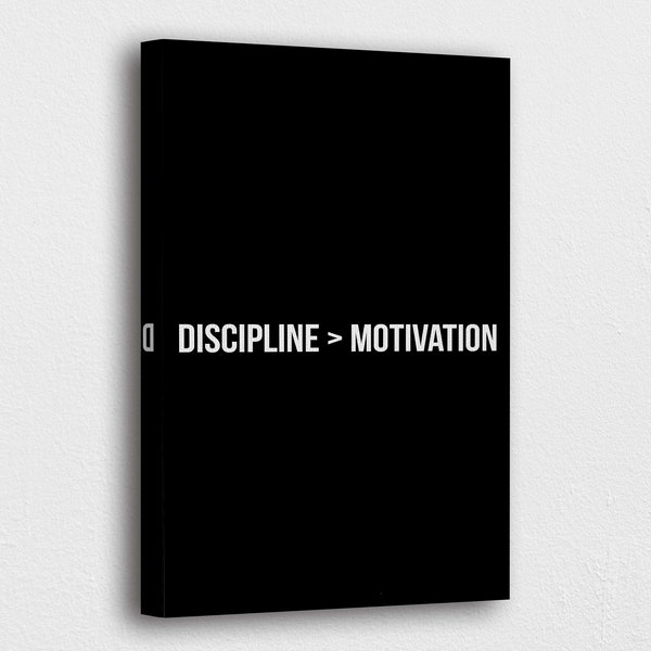 Motivational Art Canvas-Discipline & Motivation Art Canvas Poster/Printed Picture Wall Art Decoration POSTER or CANVAS READY to Hang Gift