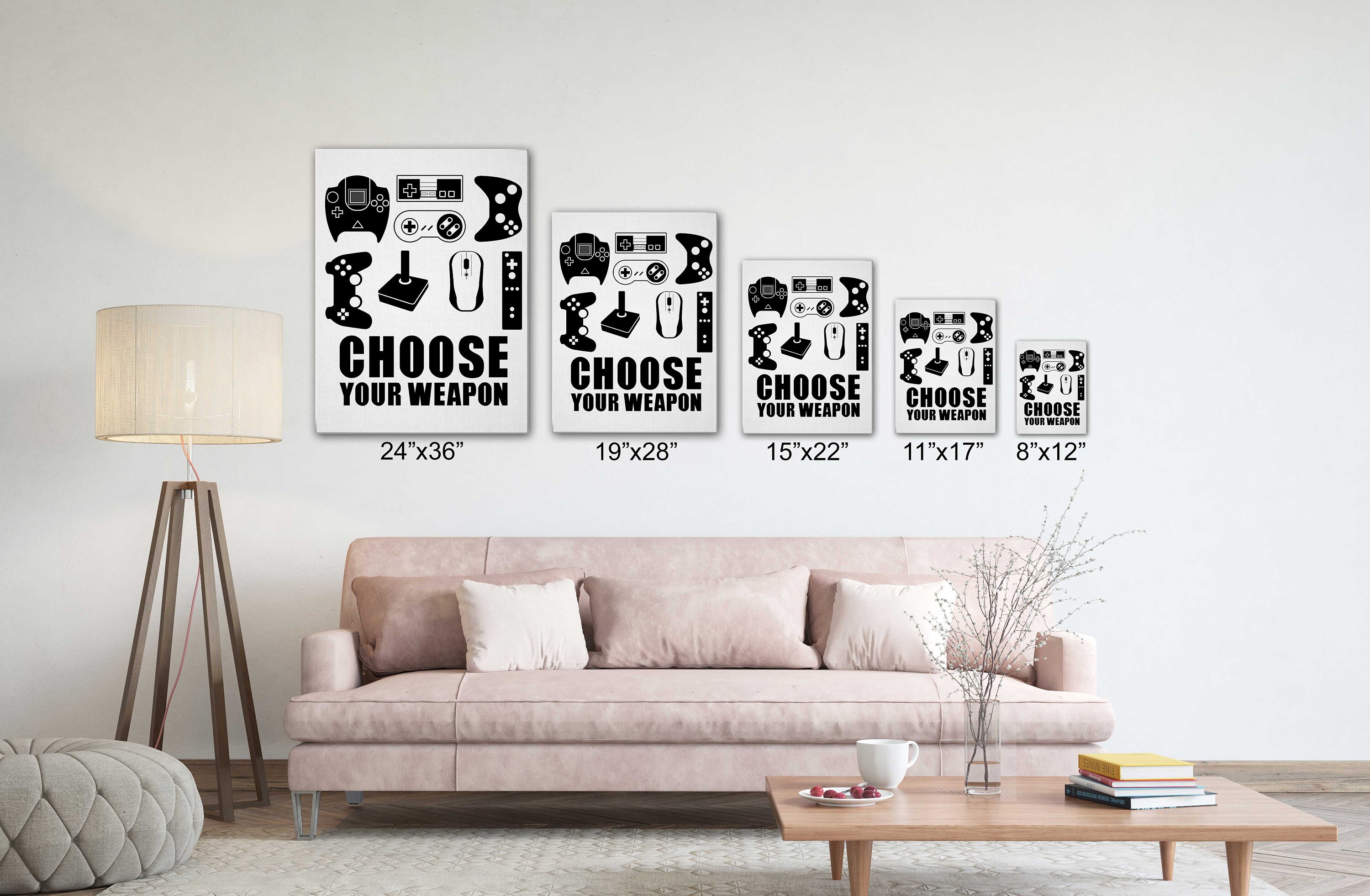 Game Room Wall Art Canvas Choose Your Weapon Art Canvas | Etsy