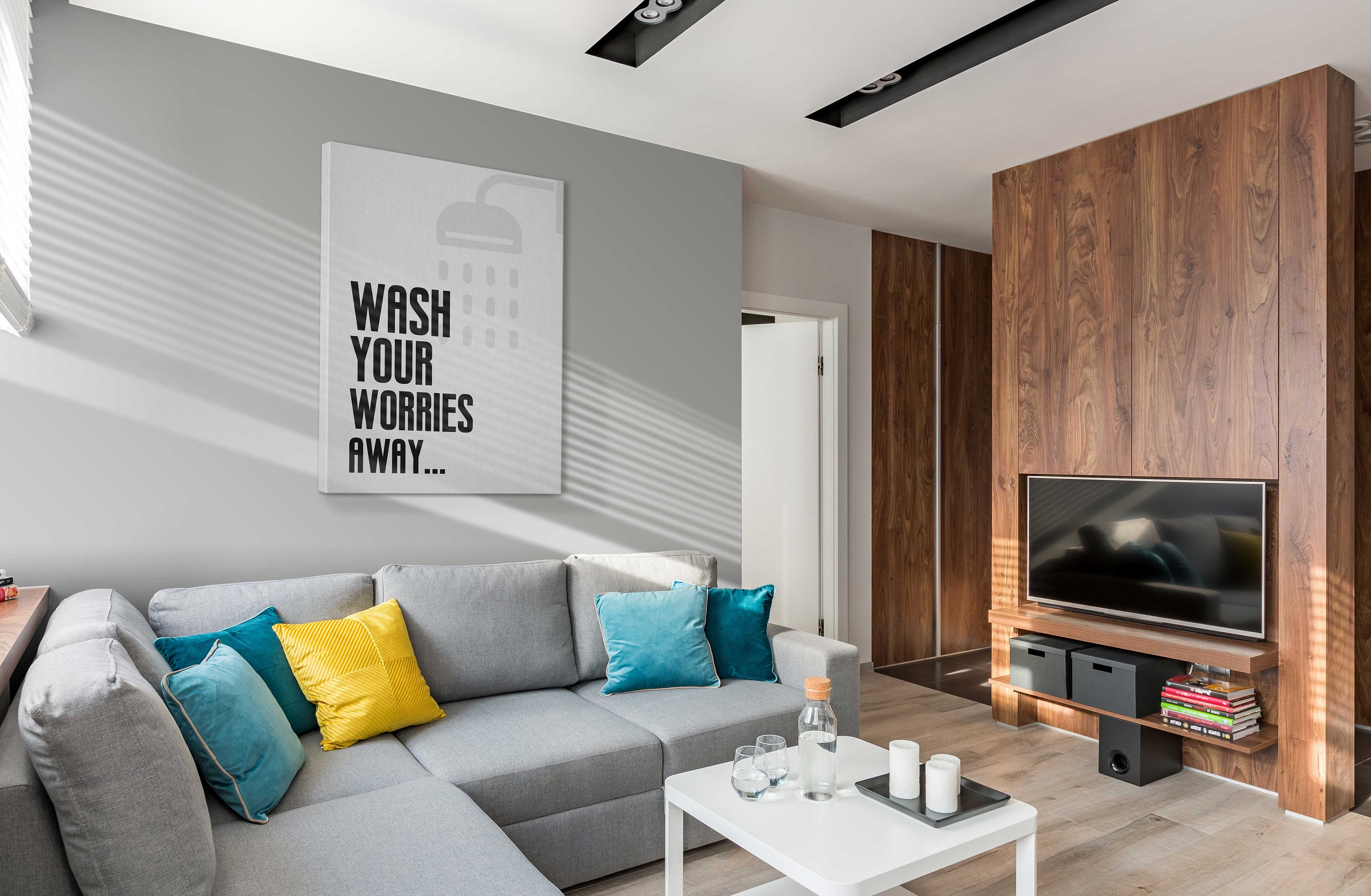 Badezimmer Kunst Leinwand Wash Your Worries Away Zitate | Etsy