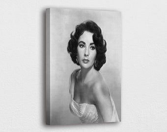 Elizabeth Taylor Art Canvas-Elizabeth Vintage Photography Art Poster/Printed Picture Wall Art Decoration POSTER or CANVAS READY to Hang