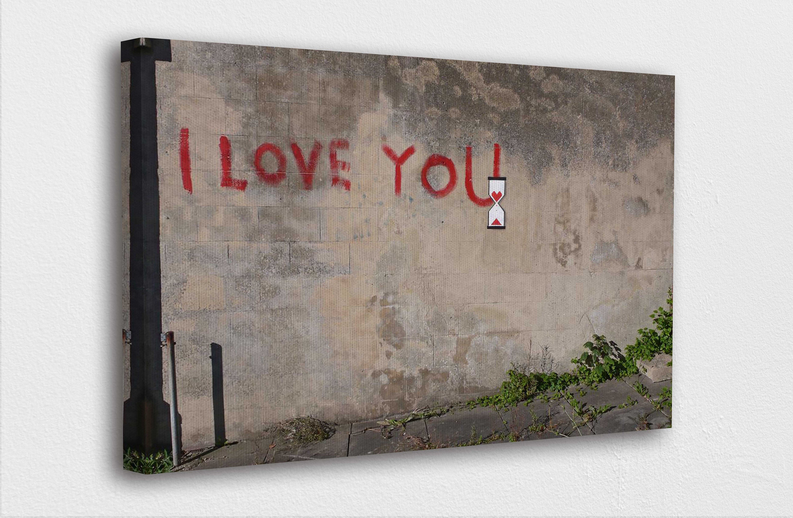 Banksy Street Art Canvasi Love You Timer Banksy Street Art Etsy