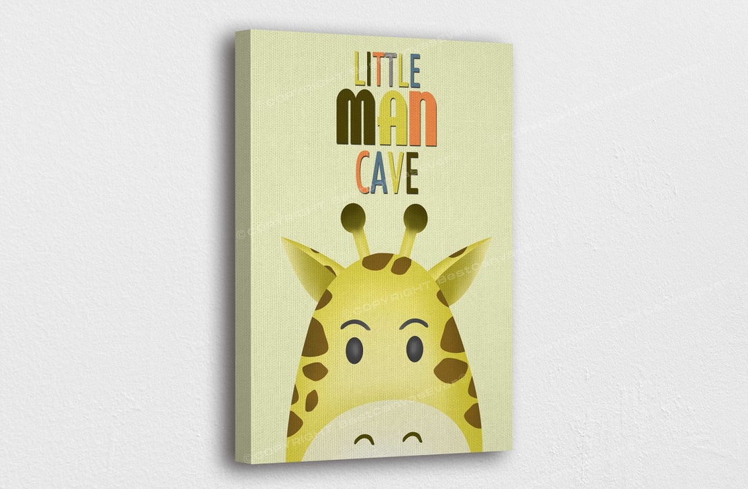 Zoo Animals Art Canvas Little Man Cave for Kids Nursery Wall Etsy