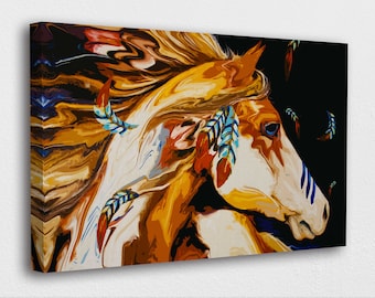 American Indian Art Canvas-American Indian War Horse Art Poster/Printed Picture Wall Art Decoration POSTER or CANVAS READY to Hang
