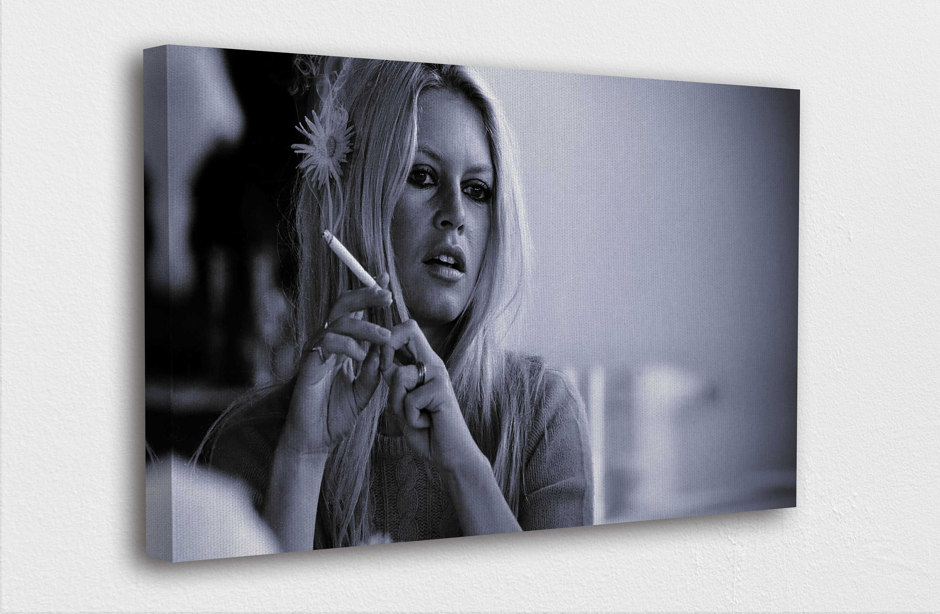 Brigitte Bardot Art Canvas-Brigitte Bardot Holding Cigarette | Etsy