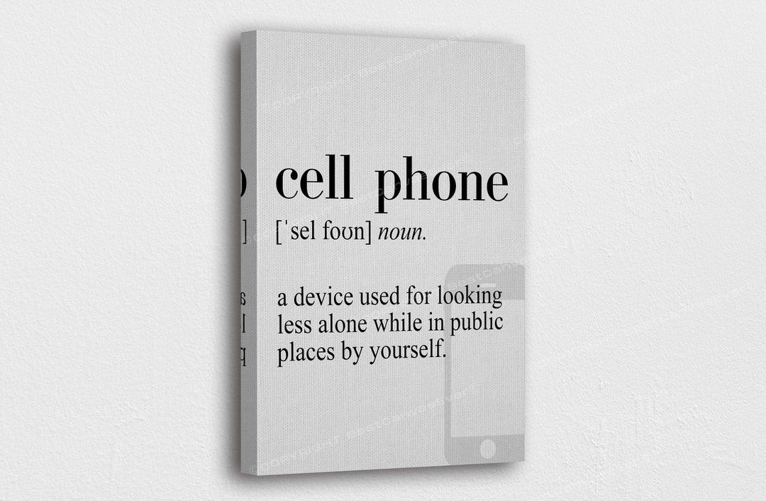 Cell Phone Definition Art Canvas Dictionary Definition Art Etsy