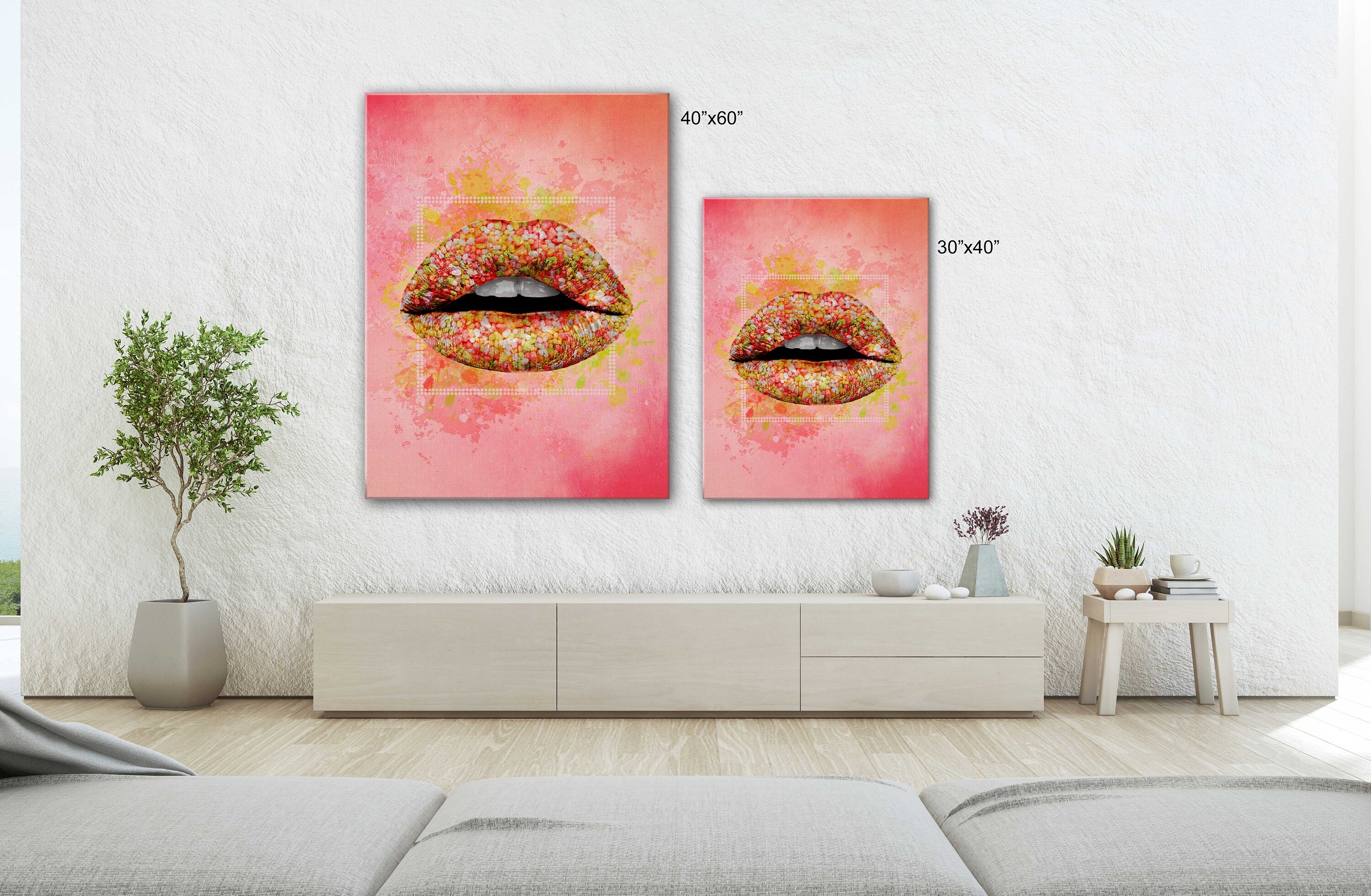 Lips Art Canvas Poster Canvas-lips Quotes With Sprinkles Art - Etsy