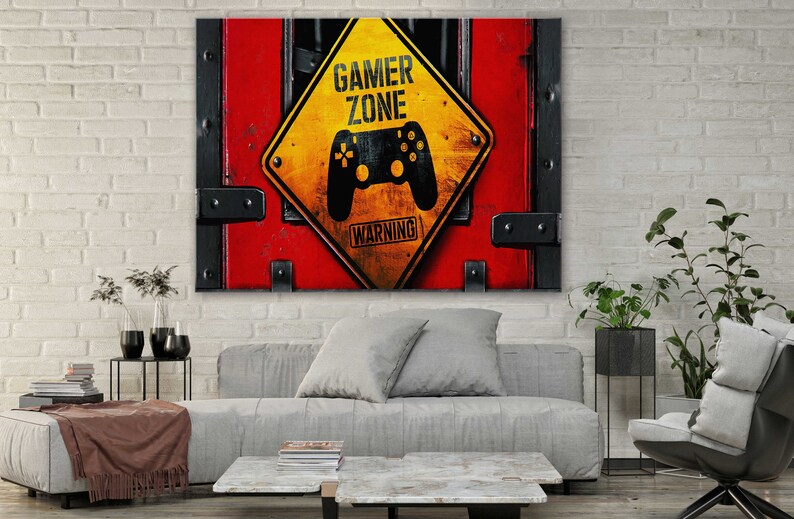 Game Room Wall Art Canvas Game Zone Art Canvas Etsy