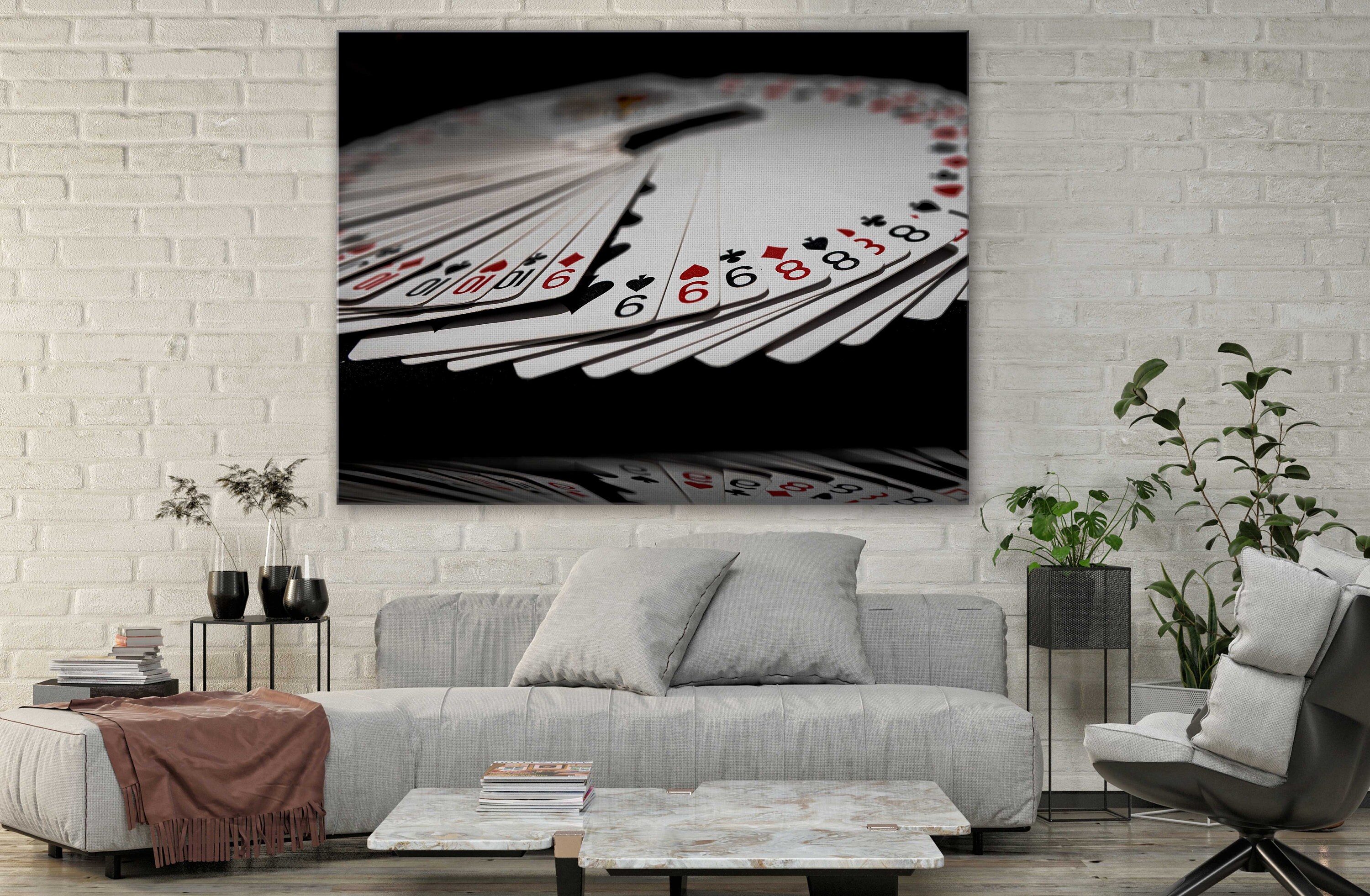 Game Room Wall Art Canvas 52 Cards Game Room Art Canvas | Etsy