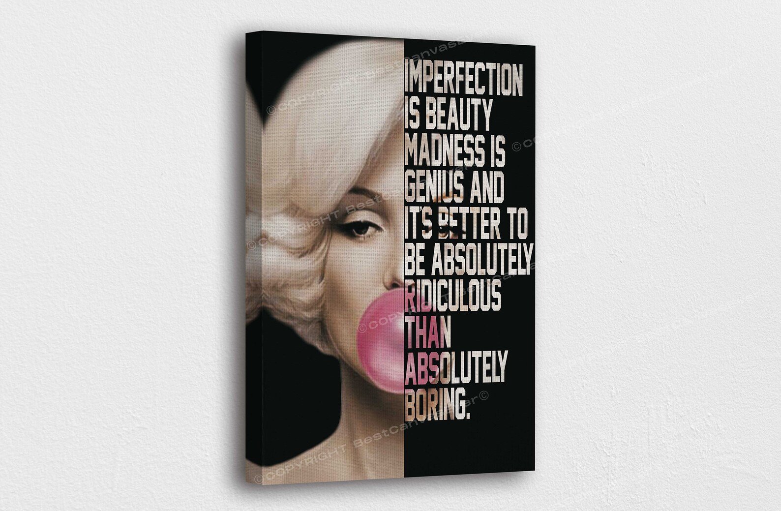 Marilyn Monroe Art Canvas-marilyn Monroe Life & Beauty Quotes - Etsy
