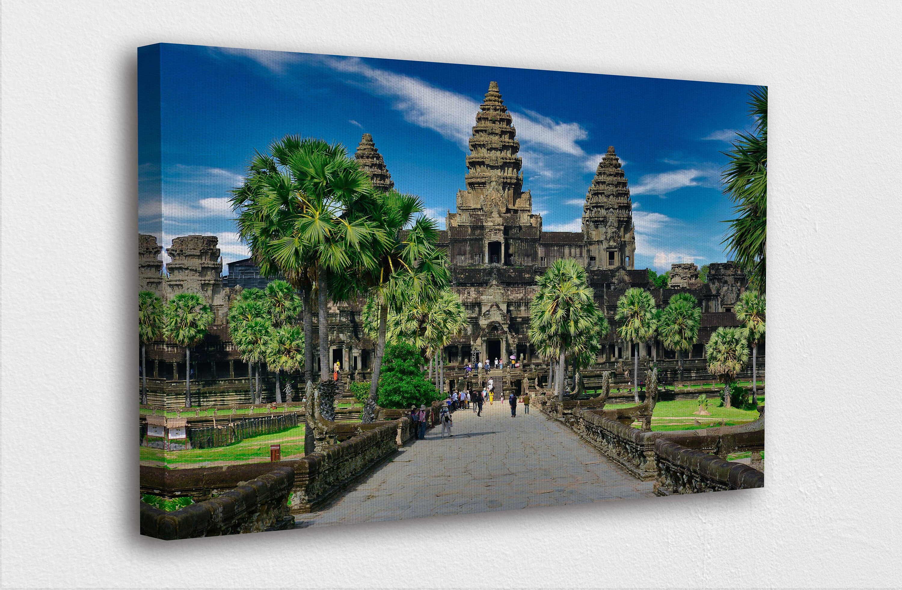 Famous Places Art Canvas-angkor Wat Temple Cambodia Art Canvas - Etsy  Finland