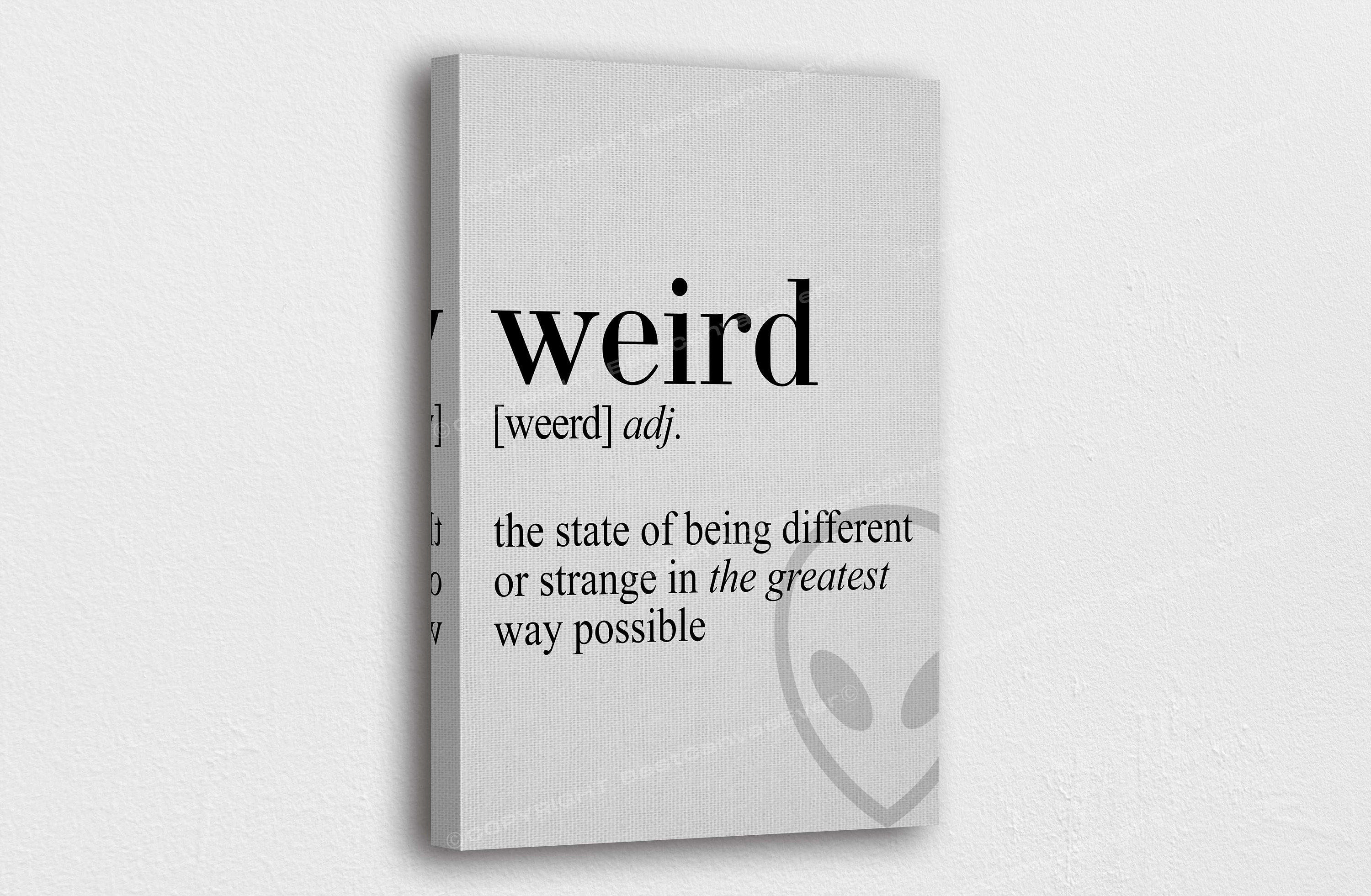 Weird Definition Art Canvas Weird Dictionary Definition Art Etsy