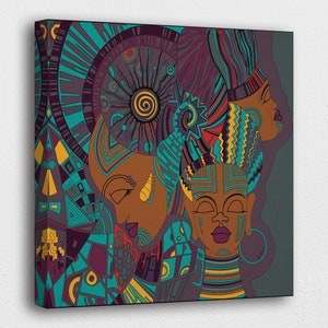 African Art Canvas-Queen of Africa Abstract Art Canvas Poster/Printed Picture Wall Art Decoration POSTER or CANVAS READY to Hang