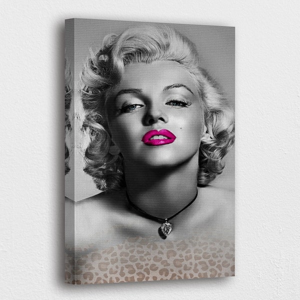 Marilyn Monroe Art Canvas-Marilyn Monroe Pink Lips Art Poster Canvas/Printed Picture Wall Art Decoration POSTER or CANVAS READY to Hang