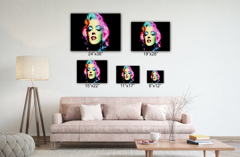 Marilyn Monroe Art Canvasmonroe Colorful Hair Art Poster Etsy