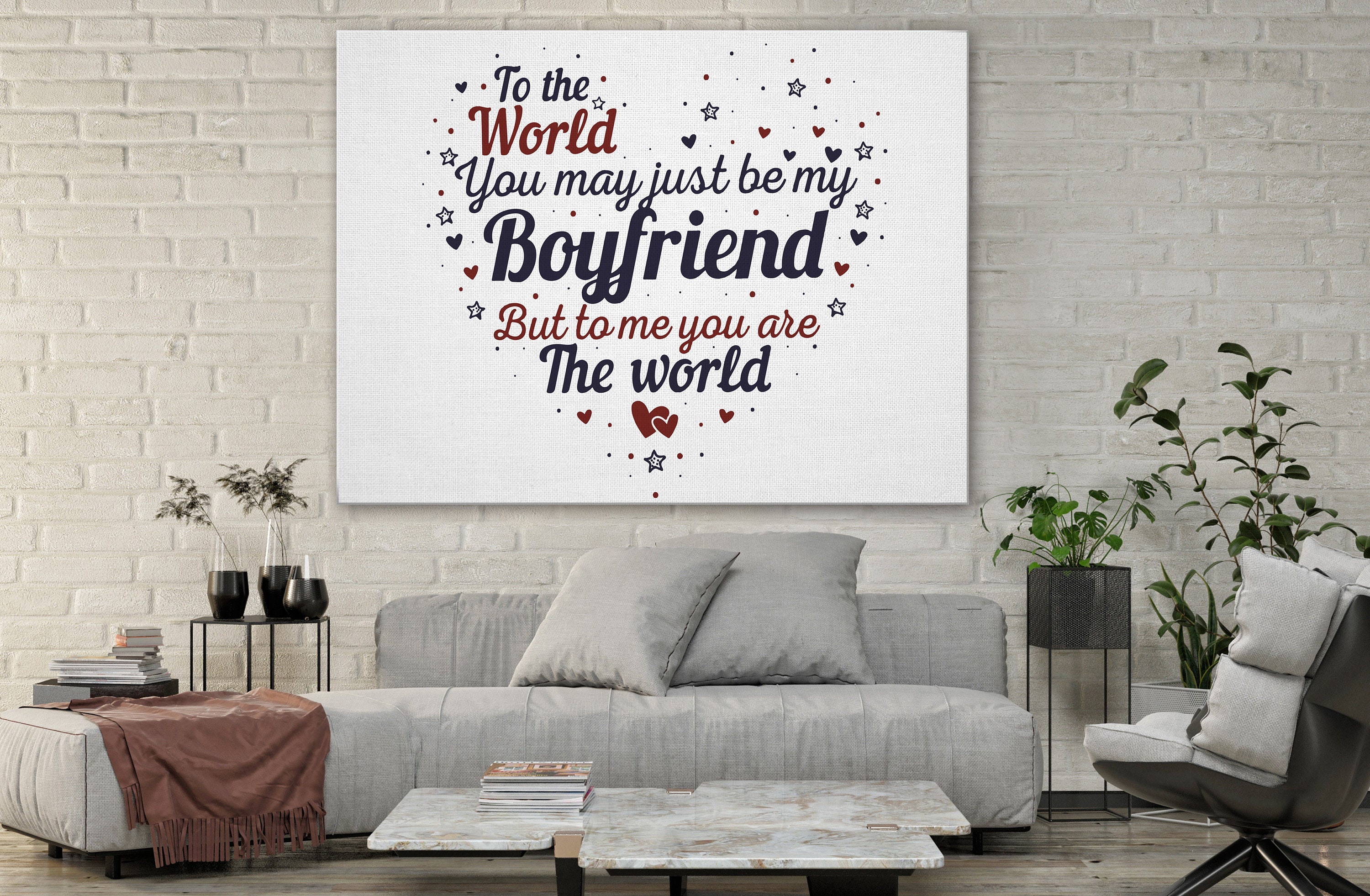 .com: Personalized Canvas Wall Art For Boyfriend Him From