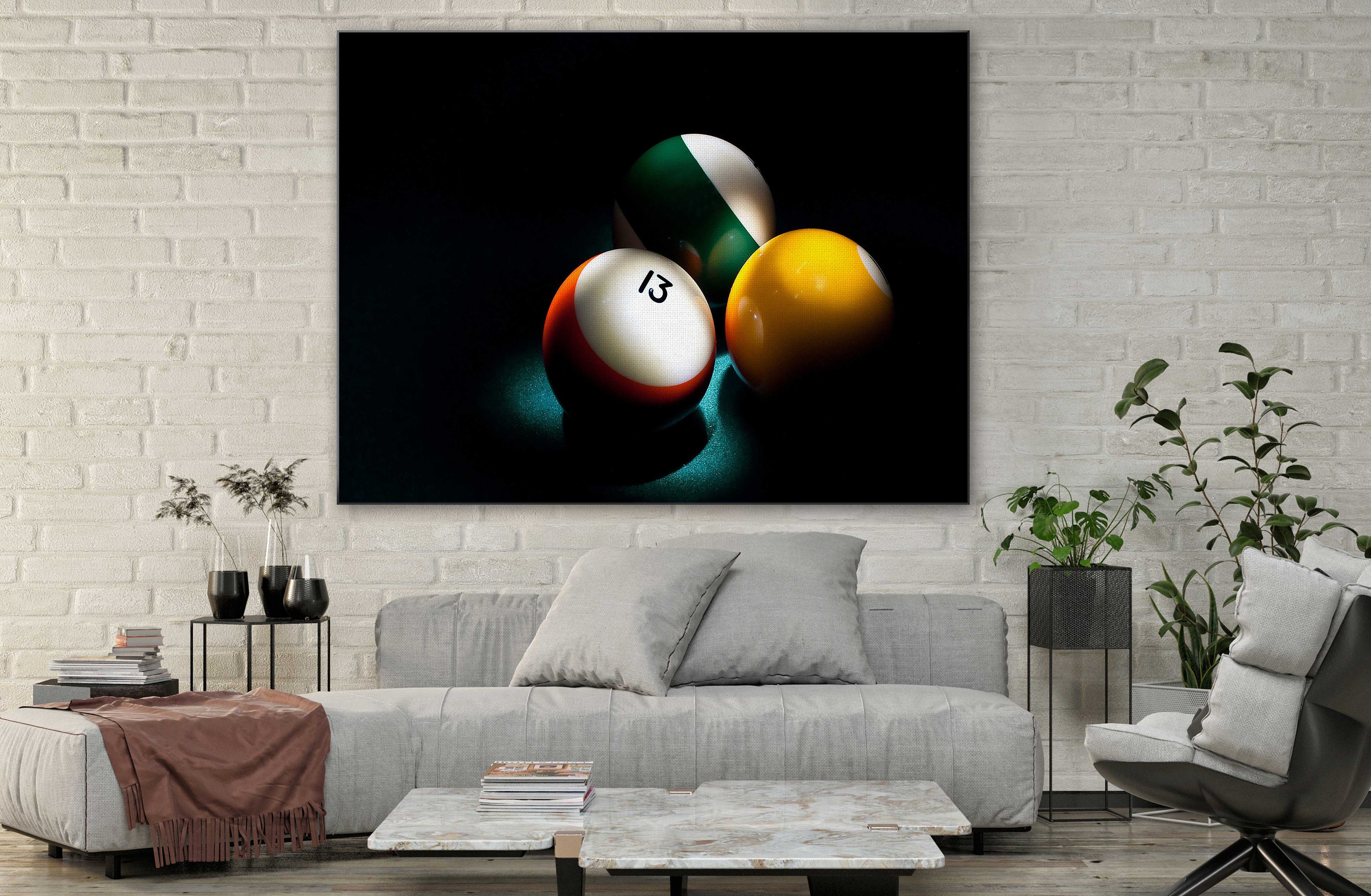 Game Room Wall Art Canvas Pool Balls 13 Art Canvas Etsy