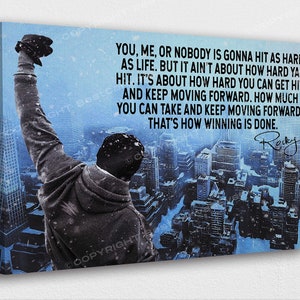 Rocky Balboa Art Canvas-Rocky Balboa Quotes Art Poster/Printed Picture Wall Art Decoration POSTER or CANVAS READY to Hang