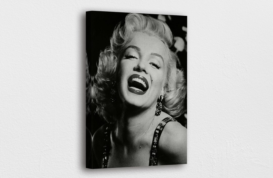 Marilyn Monroe Art Canvas-vintage Monroe Big Smile Art Poster Canvas ...