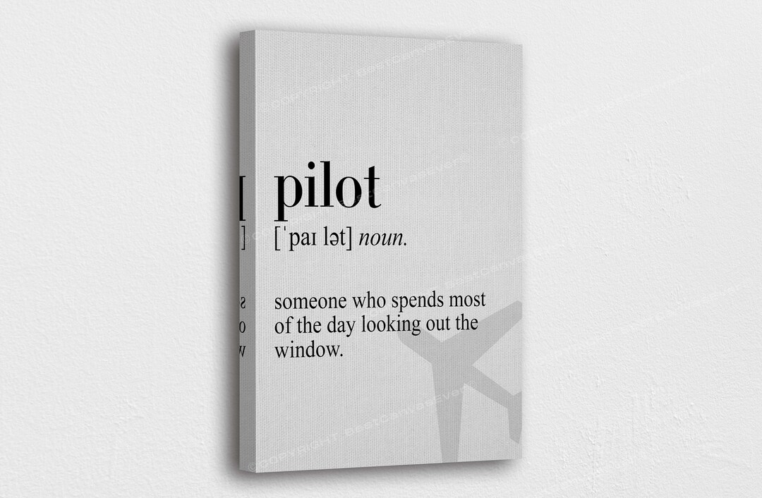 Dictionary Definition Art Canvas Pilot Word Definition Art Poster/gift