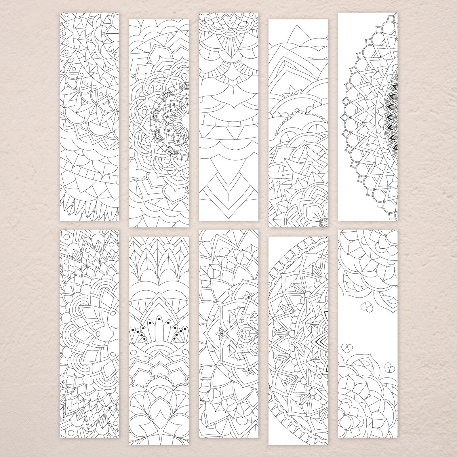 Bookmark Design Printable Mandala Bookmarks Printable Etsy