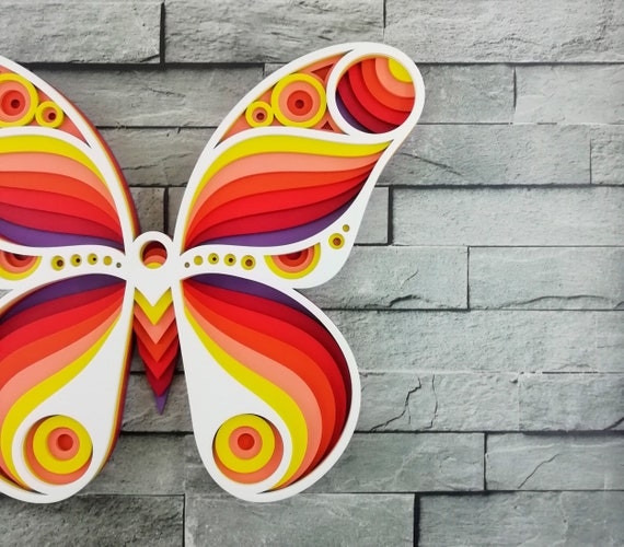 Layered Mandala Svg Laser Cut File Mandala Butterfly Etsy
