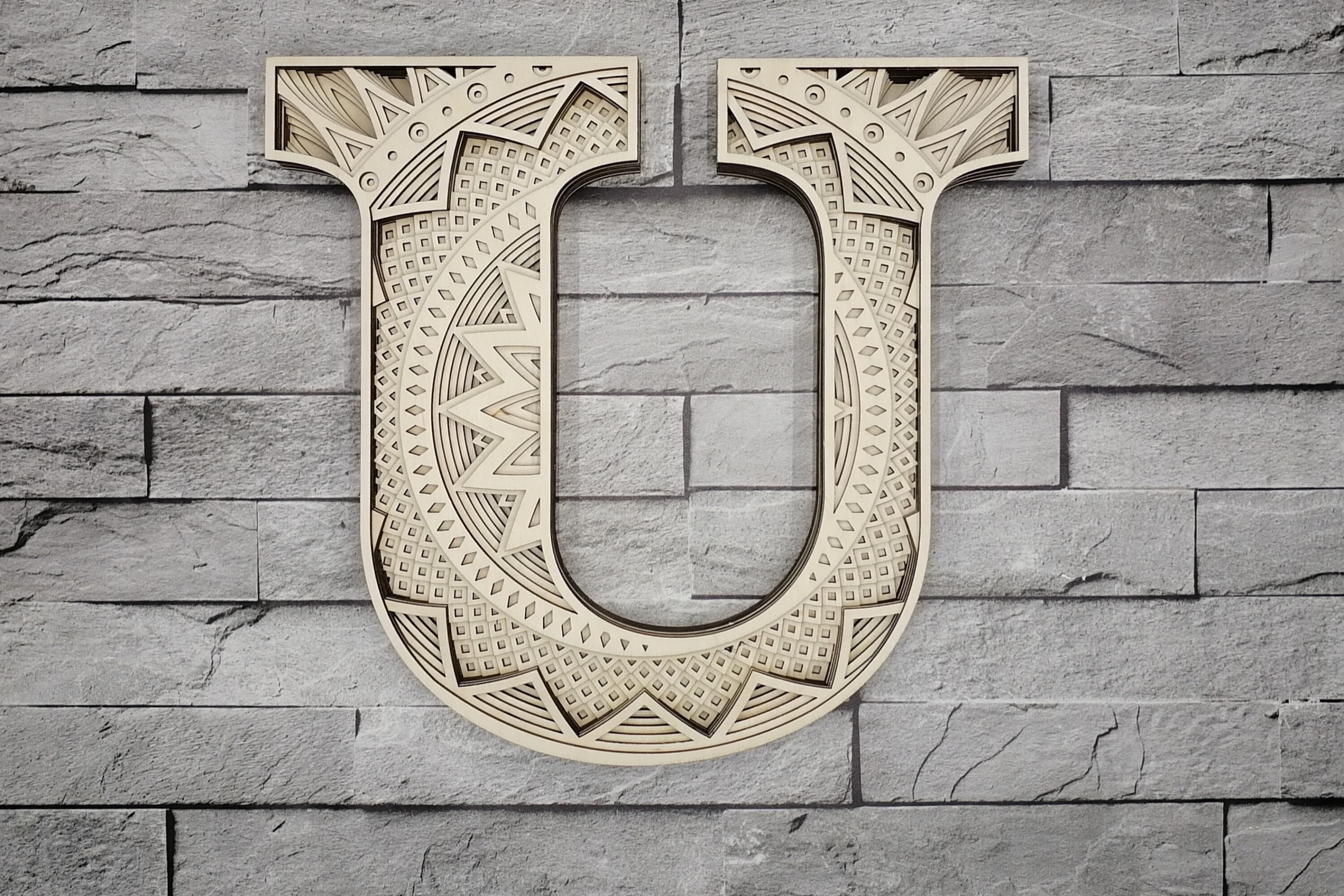 Layered Letter U Layered letters SVG Multi layer Letters | Etsy