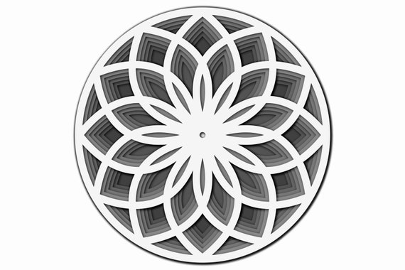 Couche de wall Clock SVG, Laser cut fichier Mandala, 3D Clock SVG, Mandala DXF fichier, Laser cut file Clock, Dxf Pattern, Laser Cut template Clock