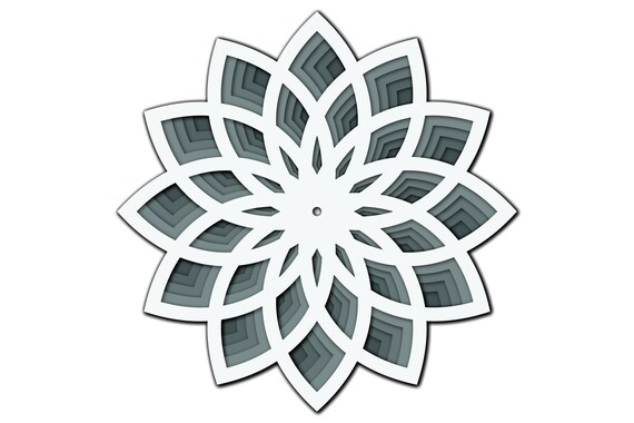 Couche de wall Clock SVG, Laser cut fichier Mandala, 3D Clock SVG, Mandala DXF fichier, Laser cut file Clock, Dxf Pattern, Laser Cut template Clock
