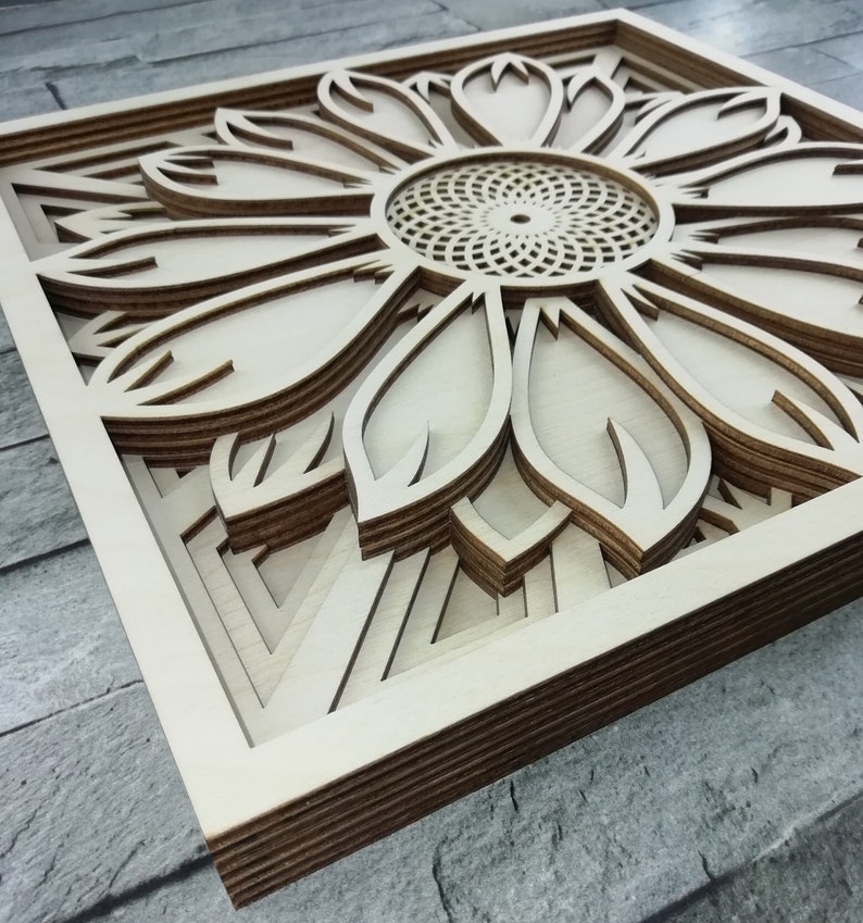 Download Layered Mandala SVG Laser cut file Mandala 3D Flower | Etsy