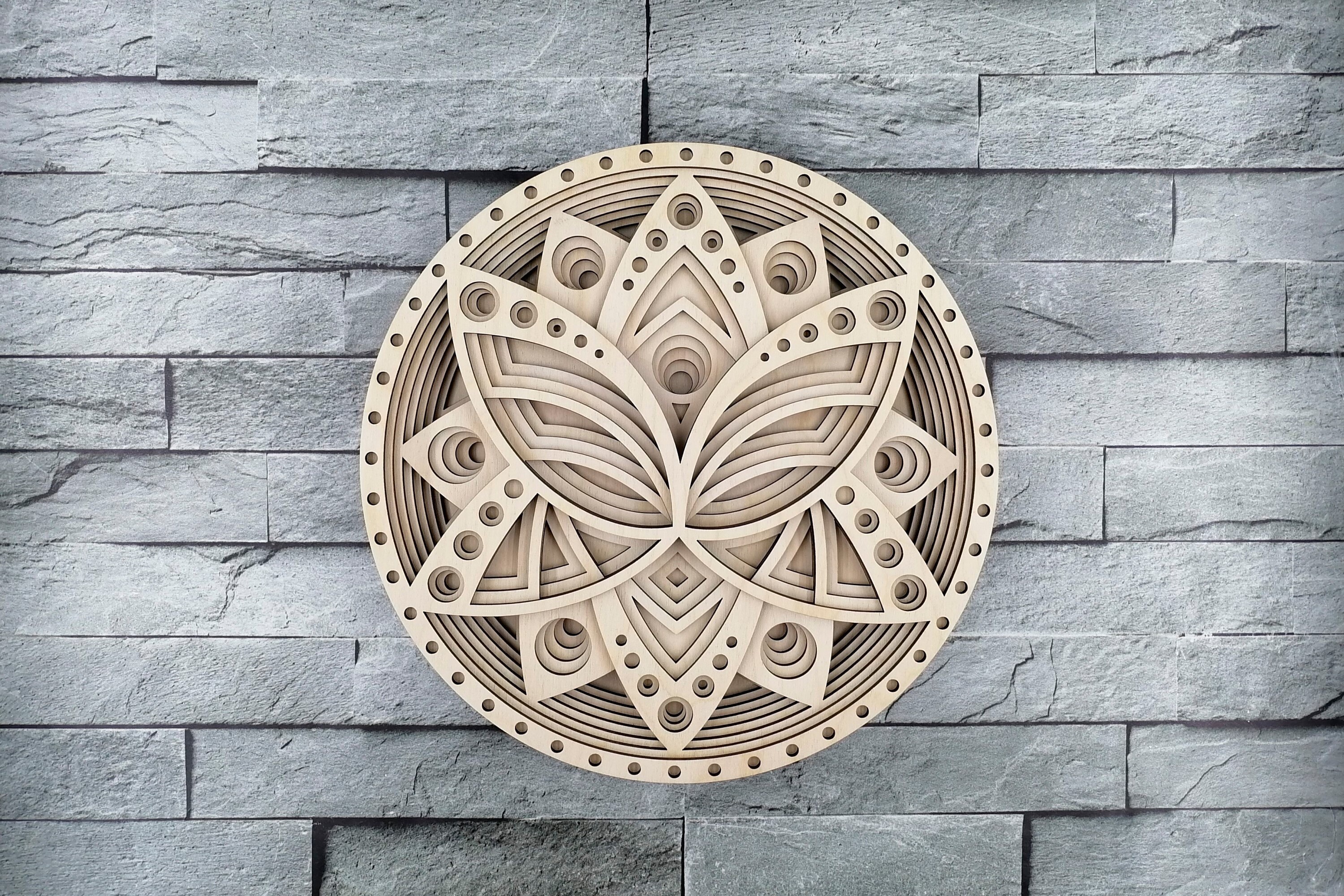 Download Layered Mandala Lotus SVG Laser geschnitten Datei Mandala 3D | Etsy