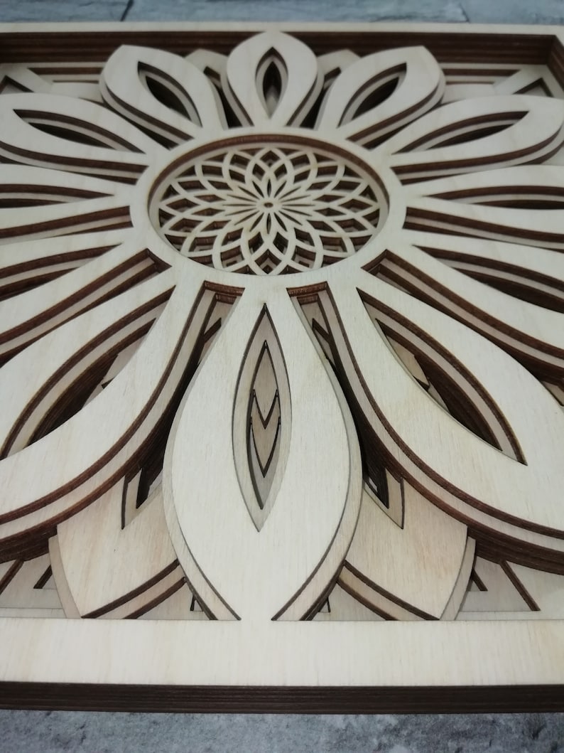 Download Layered Mandala SVG Laser cut file Mandala 3D Flower | Etsy