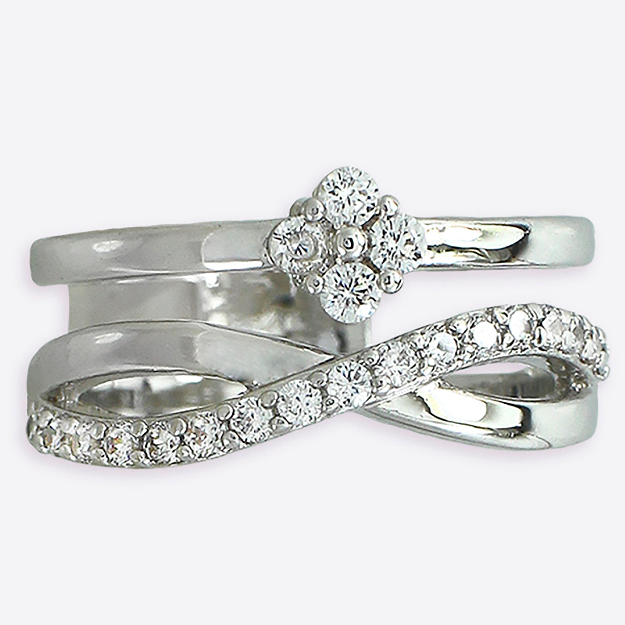 Eternity Double Band Ring Double Eternity Ring Wrapped Band Etsy