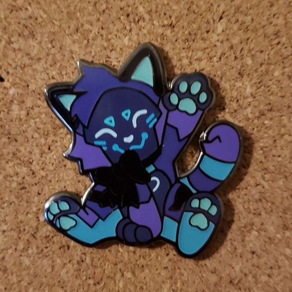 Robo-kitty Ribbon - Enamel Pin