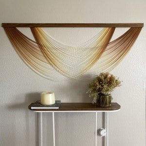 Marigold Ombré Yarn Wall Hanging: Large Boho Fiber Art Tapestry