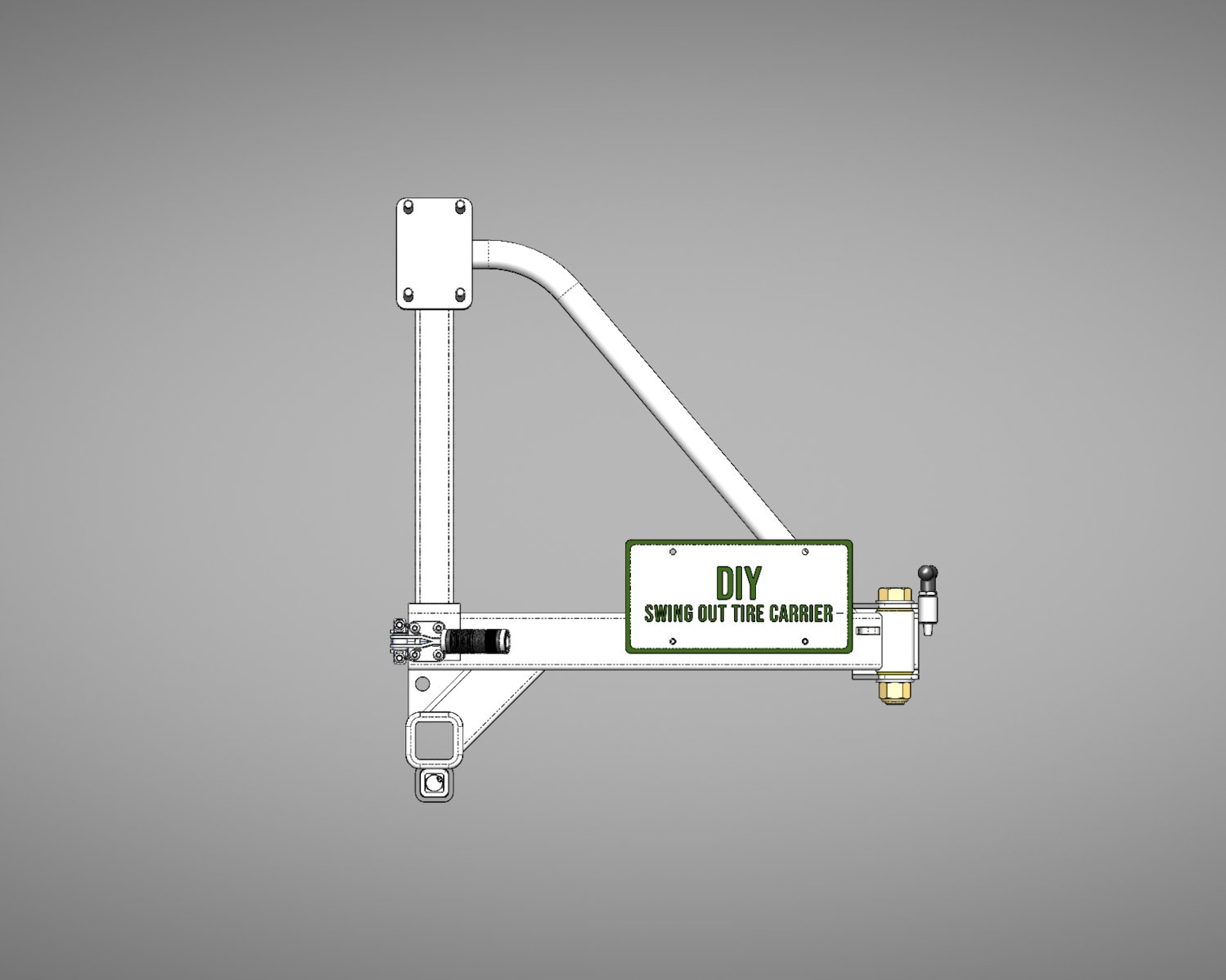 DIY Rear Tire Carrier hitch Mounted inches & Metric Units Etsy