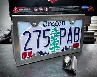 Heavy Duty License Plate Frame Holder for RV, Trailers, Flatbed, Camper, Custom Rear Bumper Plate