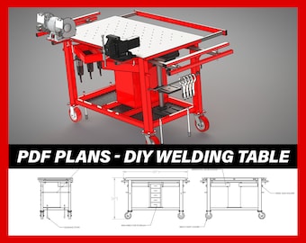Welding Table Plans + Bonus 3D Model [Standard & Metric]  | DIY | Multipurpose Workbench | Build Plans | Fabrication
