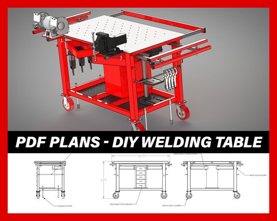 Welding Table Plans Bonus 3D Model standard and Metric