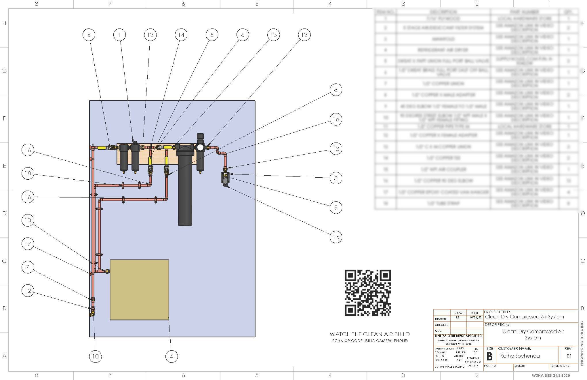 Clean-dry Compressed Air Layout/diagram Cheat Sheet - Etsy