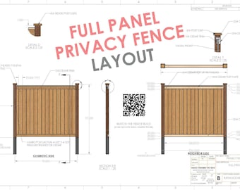Full Panel Zedern Sichtschutz Zaun Layout / Diagramm Spickzettel